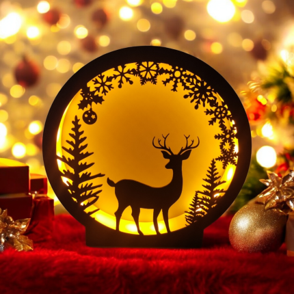 Dekoratif Geyik Desenli Lamba