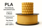 PLA+ 3D Filament – 1.75mm – 1KG Altın - Görsel 2