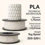 PLA+ 3D Filament – 1.75mm – 1KG Mermer - Görsel 2