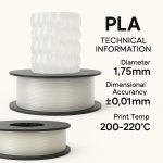PLA+ 3D Filament – 1.75mm – 1KG Natural - Görsel 2